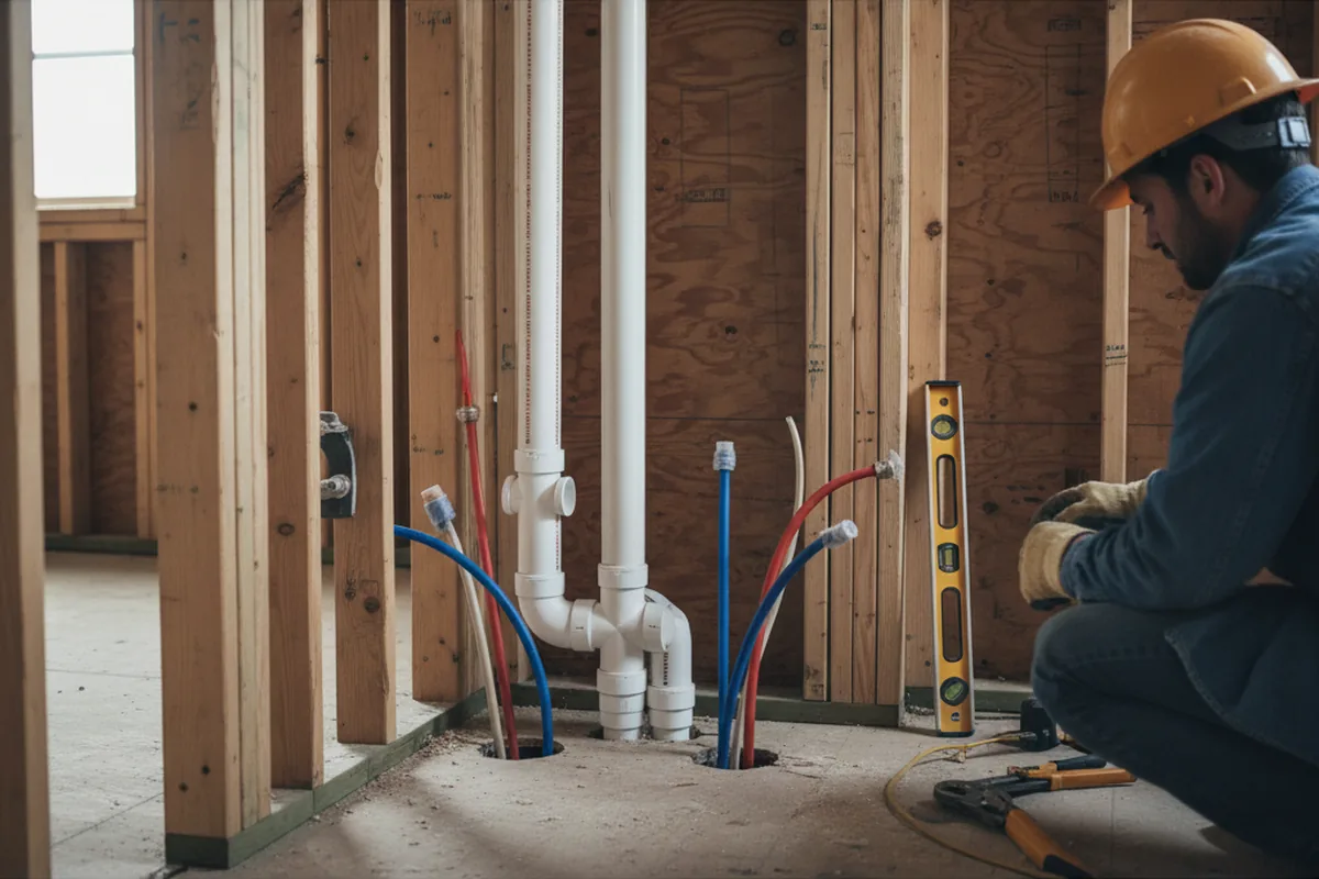 Drain and supply rough-in during Leak Detection in Duke